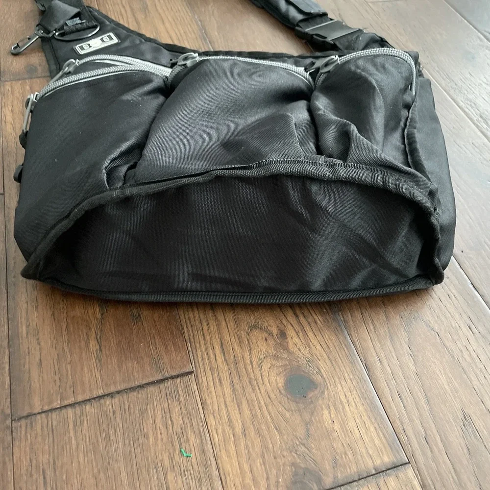 Diaper Dude Dad Diaper Bag Black Grey Heavy‎ Duty Multi Pocket Bag -